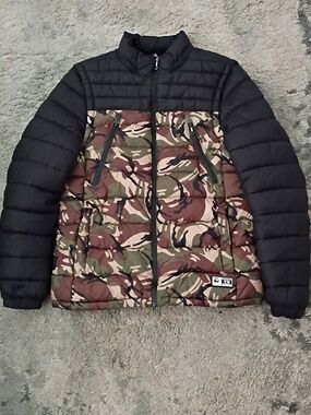 Young Design Jeans Legend Unisex Camo Puffer Coat